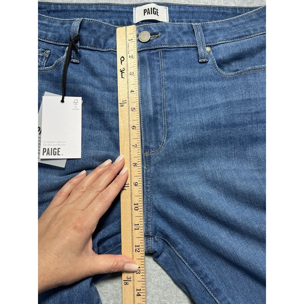 Paige High Rise Bell Canyon Flare Jeans Size33 Women's Light Blue Stretch NWT - Picture 4 of 7